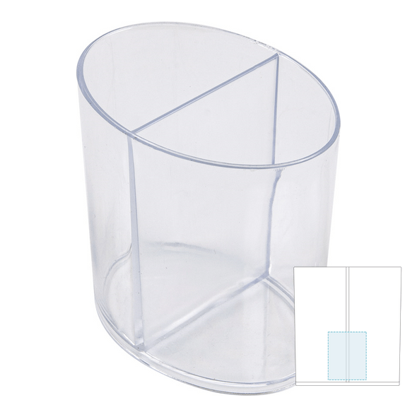 Container "Elipses" w/ 2 Compartments Transparent PS